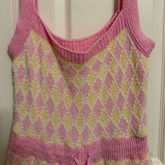 Free People Dream Diamonds pink combo romper L - Picture 4 of 11